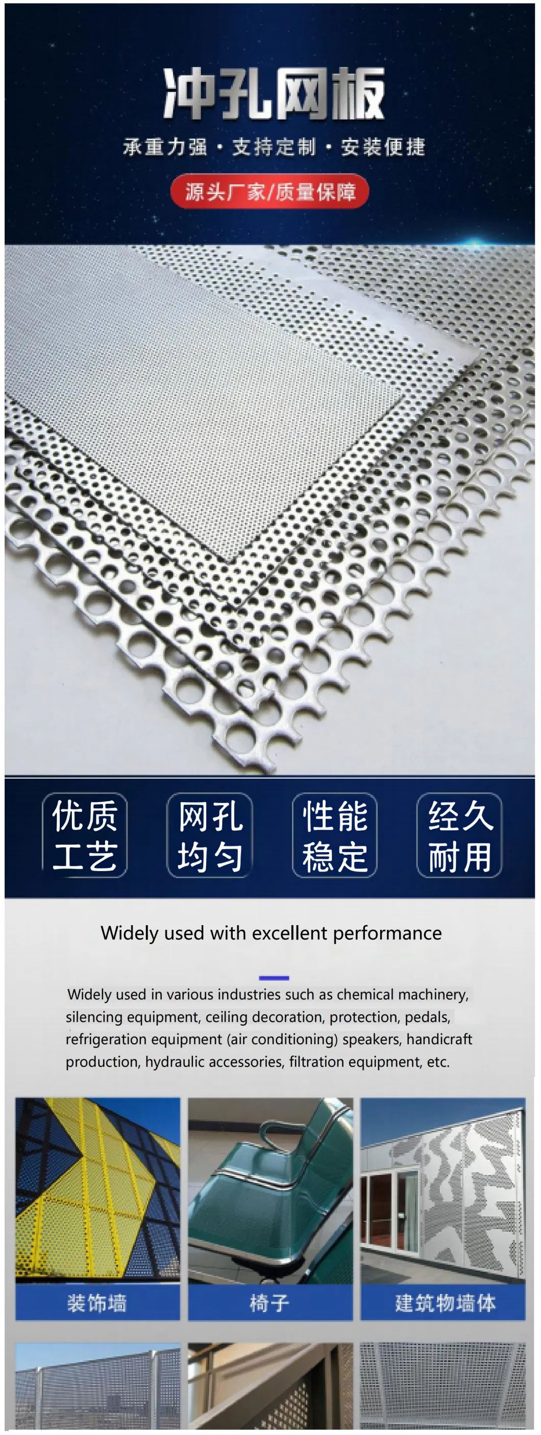 Stainless Steel 304 316L 310S 321 Micron Punched Hole Metal Mesh/ 1mm 2mm 3mm Perforated Mesh Panels Sheet Decorative Round Plate