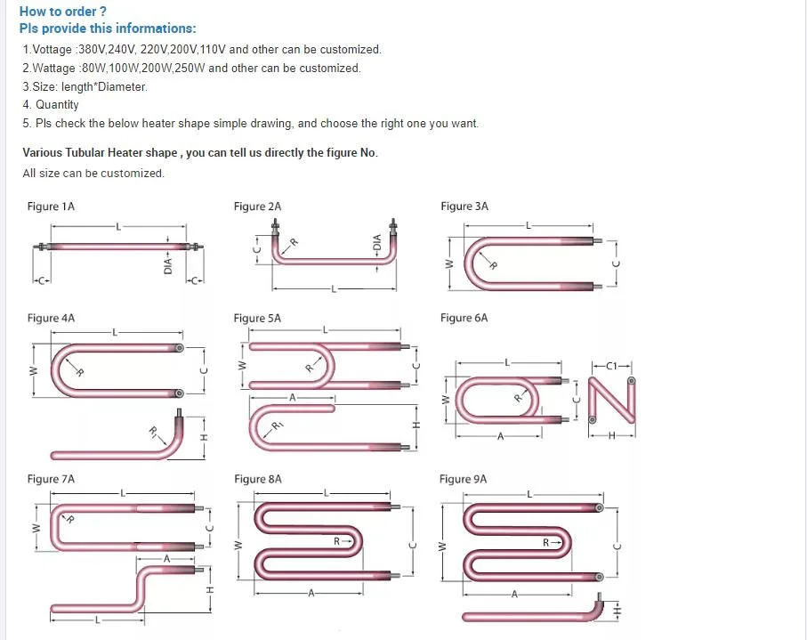 Tubular Heater 3kw 3kw 6kw 9kw 12kw Electric Industrial Water Tubular Immersion Heater