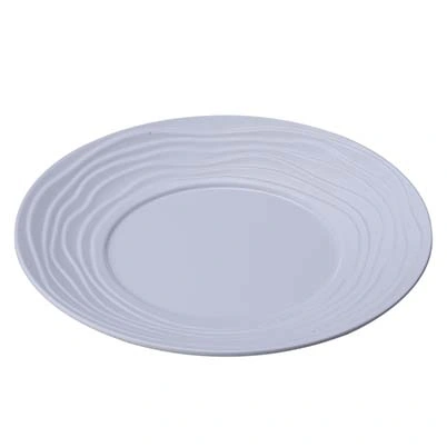 Wavy Round Plate Blue White Melamine Plate Restaurant Dinnerware