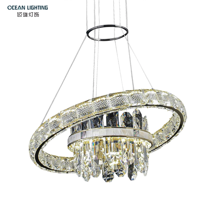 Ocean Lighting Hotel Project Wavy Hanging Pendant Lights Chandeliers Crystal for Dining Room