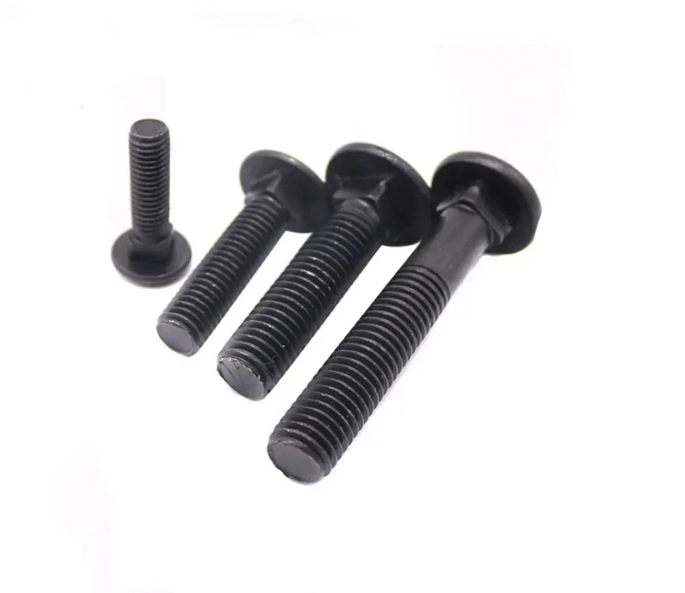 High-Strength DIN603 Black Carbon Steel M12 Round Head Carriage Bolts