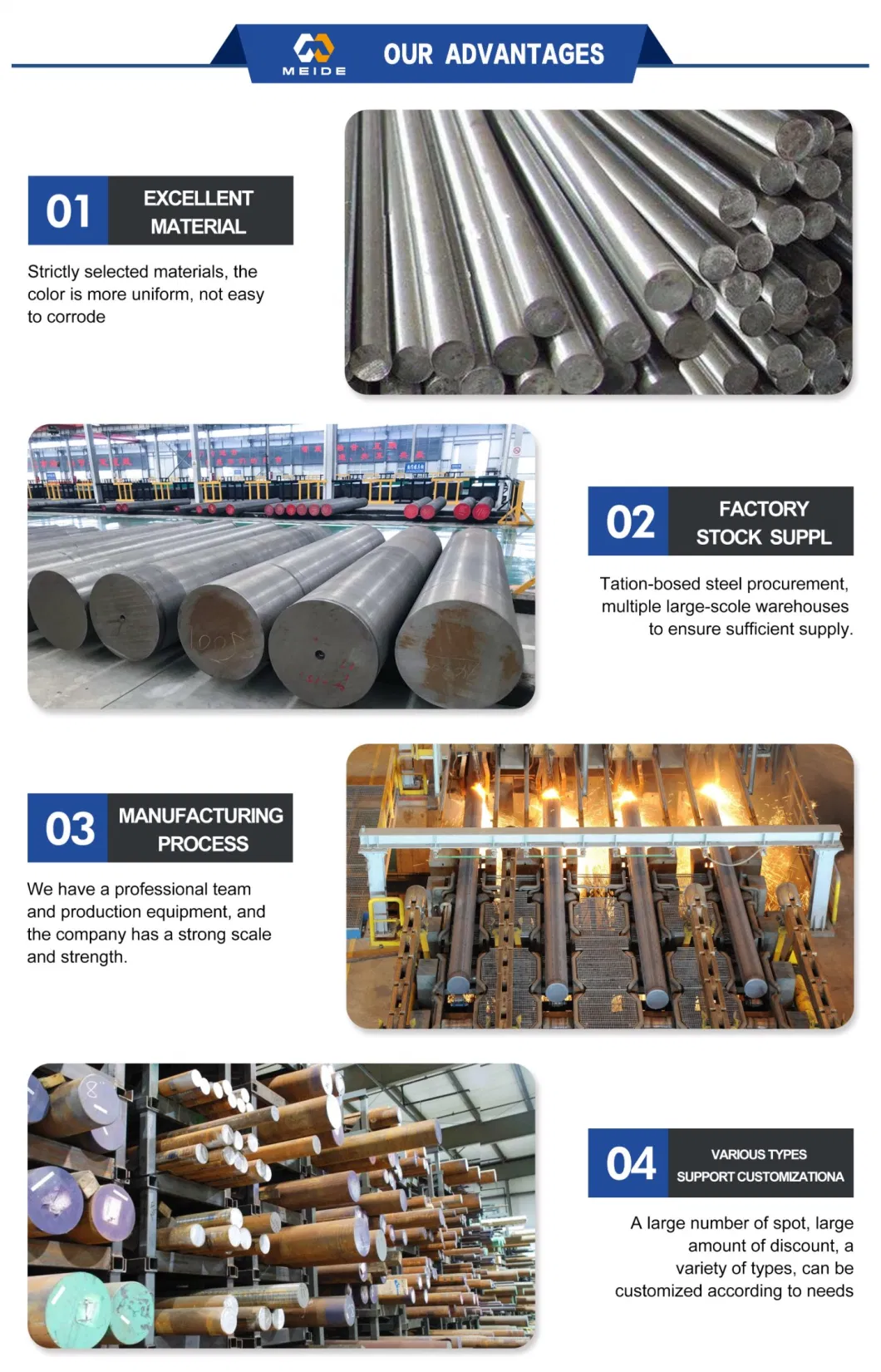 High Strength High Quality Hot Rolled 1.7241 60crmo3-3 4160 Sup13 A34603 60crmnmo Spring Steel Price Alloy Structural Steel Round Bar