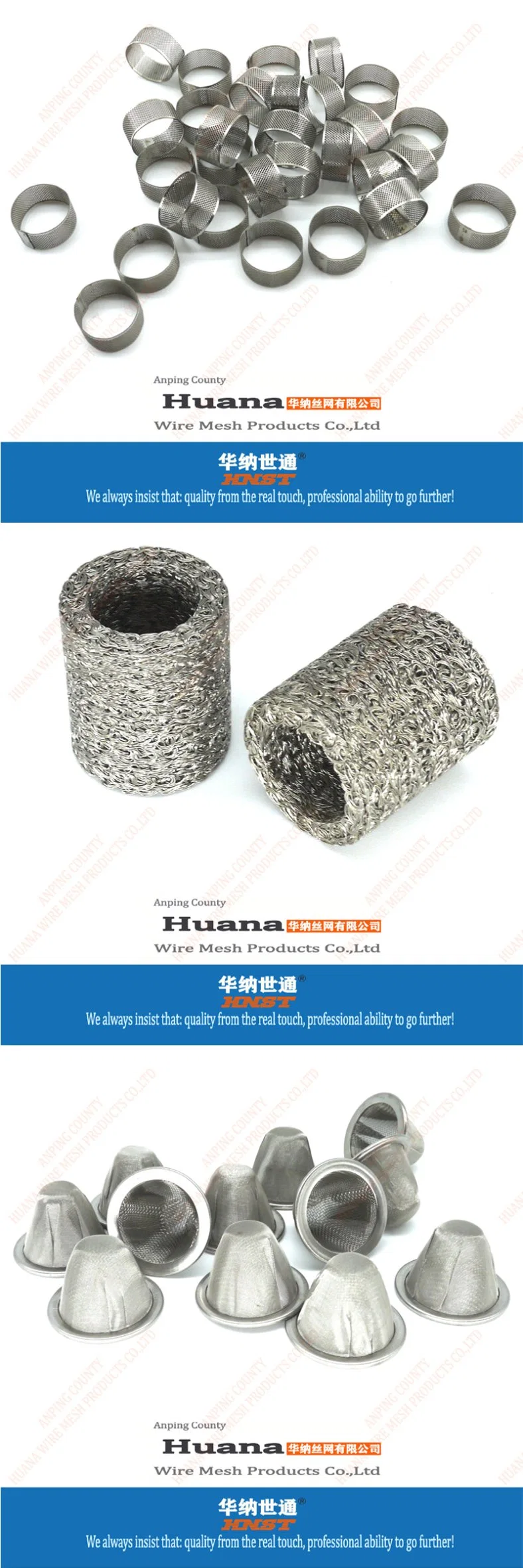 Stainless Steel 304 316 Multi Layer 20 30 50 100 Micron Metal Filter Mesh Tube Elements