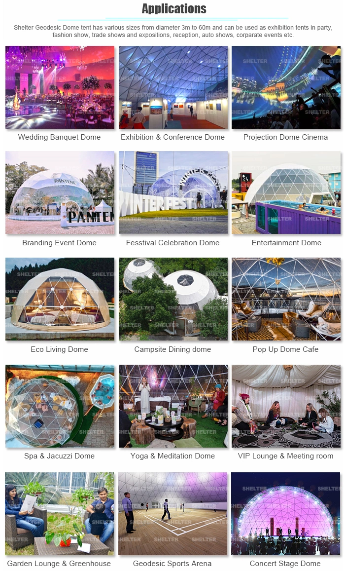 4-6 People Geodesic Dome Oval Dome Elliptical Dome for Luxury Campsite with Light Burner