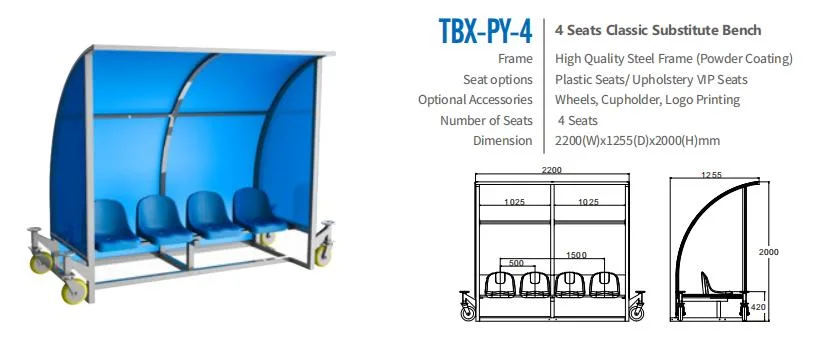 Stunity Football Stadium Soccer Player Football Substitute Bench