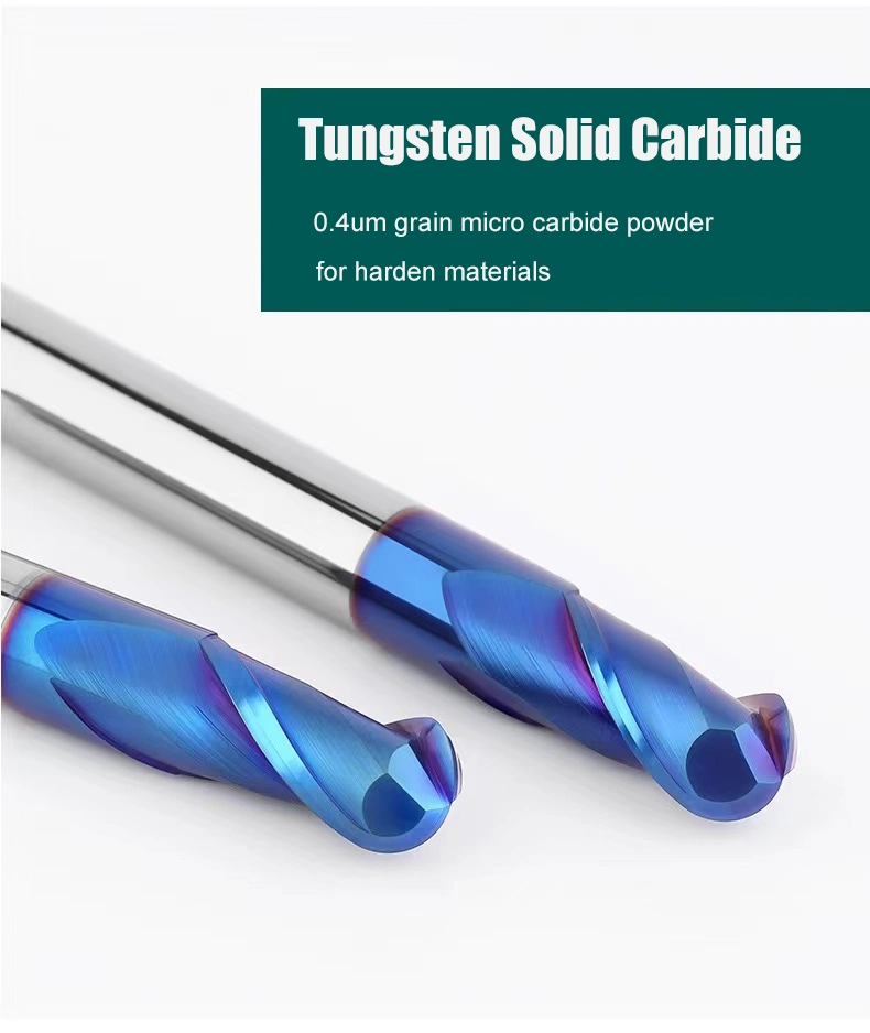 Tungsten Ball Nose End Mill HRC65 Carbide End Mill CNC Milling Tool