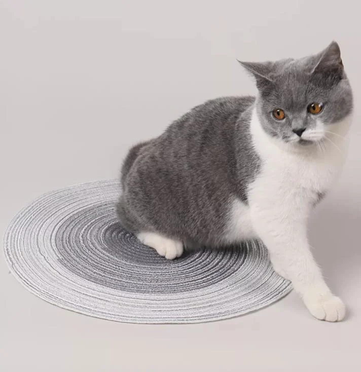 Round Sisal Woven Pet Kitten Scraper Toys Cat Claw Mat