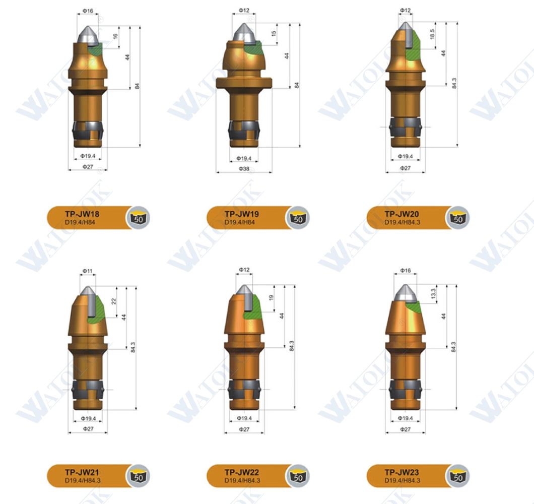 C31 Betek Kennametak Rotary Cutting Teeth Round Shank Conical Bullet Teeth