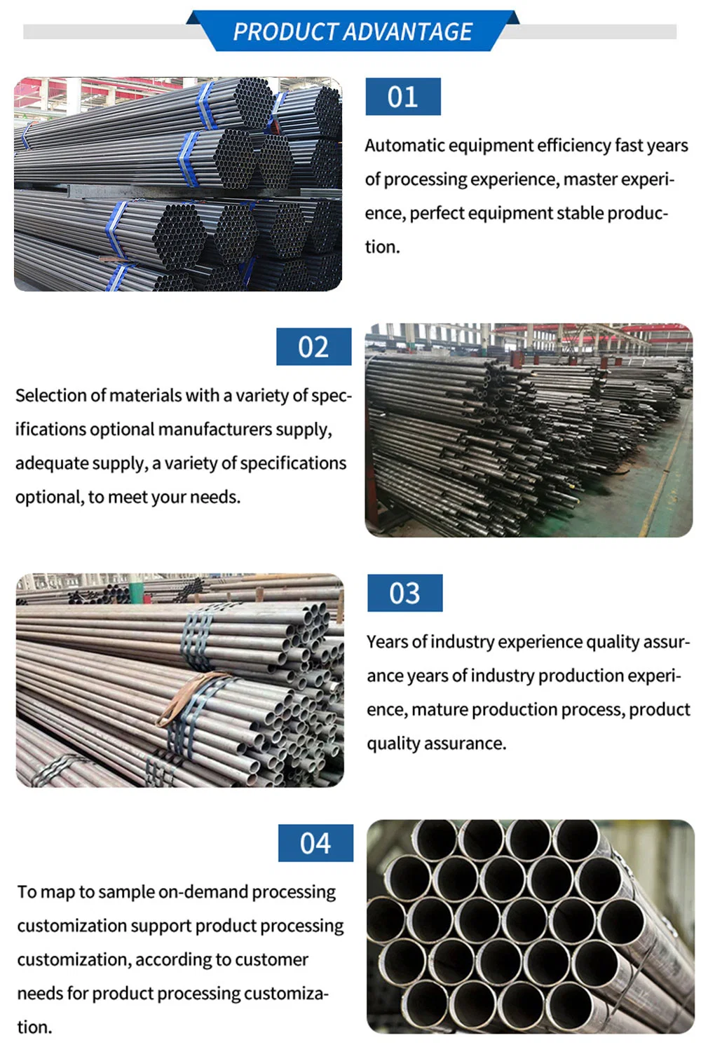 ERW Cold Hot Weleded Seamless Hollow Round Pipe Carbon /Stainless Steel Pipe