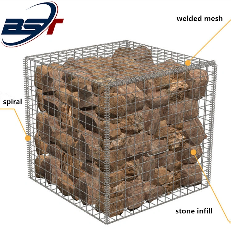 Metal Welded Galvanized Square Hole Welded Gabion Stone Box