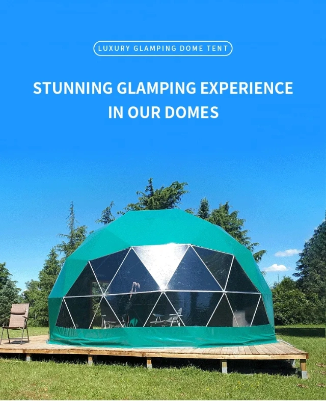 Glamping 7m Dome with Solar Panel Hotel Geodesic Dome Tent for Sale