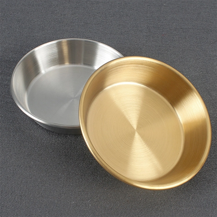 Stainless Steel Seasoning Sauce Dish Sauce Trays Round Serving Seasoning Plate