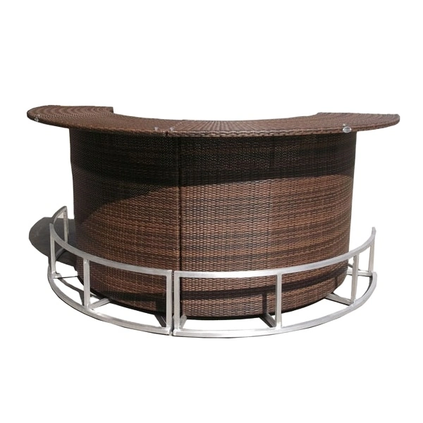 Foshan Synthetic Rattan Modern Half Round Bar Table