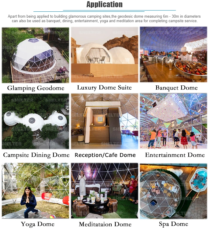 Prefabricated Dome Structures Systems Half Geodesic Dome for 2-5 People Glamping