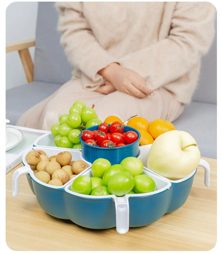 Hot Sell Storage Hot Pot Vegetables&Fruits Plate Dish Round Blue Customized