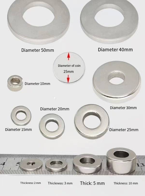 Radial Magnetization Ring Magnet Round Flat Block Ring Magnet with 45 Degree Chamfer