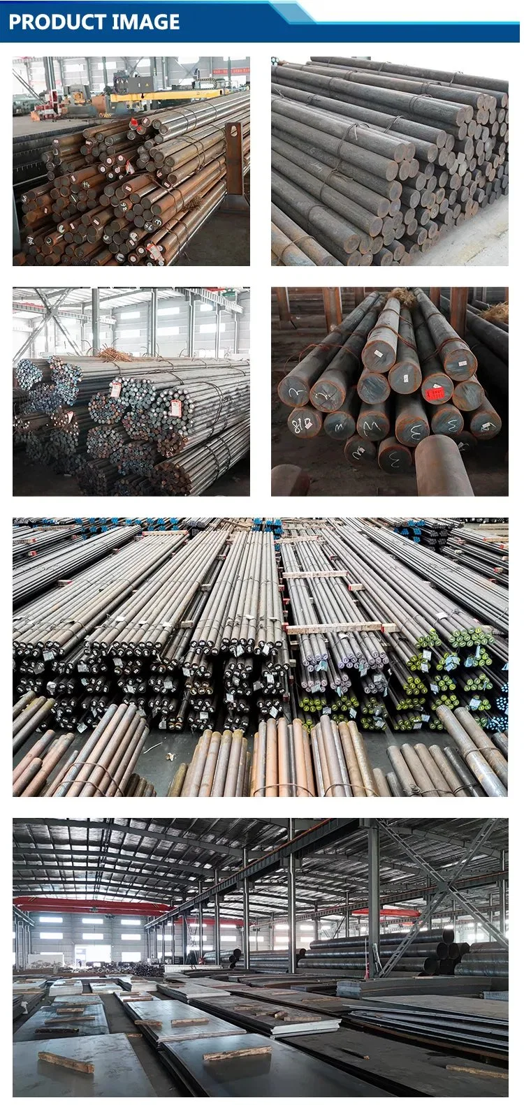 High Quality Alloy Round Steel ASTM En JIS A36 1010 1045 4140 4130 4340 8620h Ck45 42CrMo4 S235/S355jr Mild Carbon Steel Rod Bar