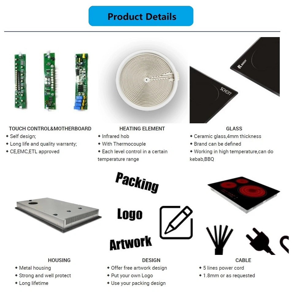 Slide Touch Auto Shutdown 20 Inch Plate Ceramic Hob Cooker