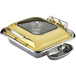 Square Rose Golden Stainless Steel Tray Chafer Dish for restaurant