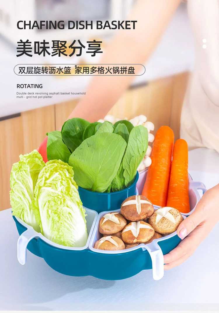 Hot Sell Storage Hot Pot Vegetables&Fruits Plate Dish Round Blue Customized