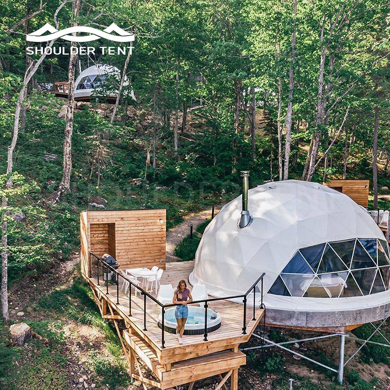 Light Steel Geodesic Dome Tent Kit Dome House for Glamping Camping Resort Hotel