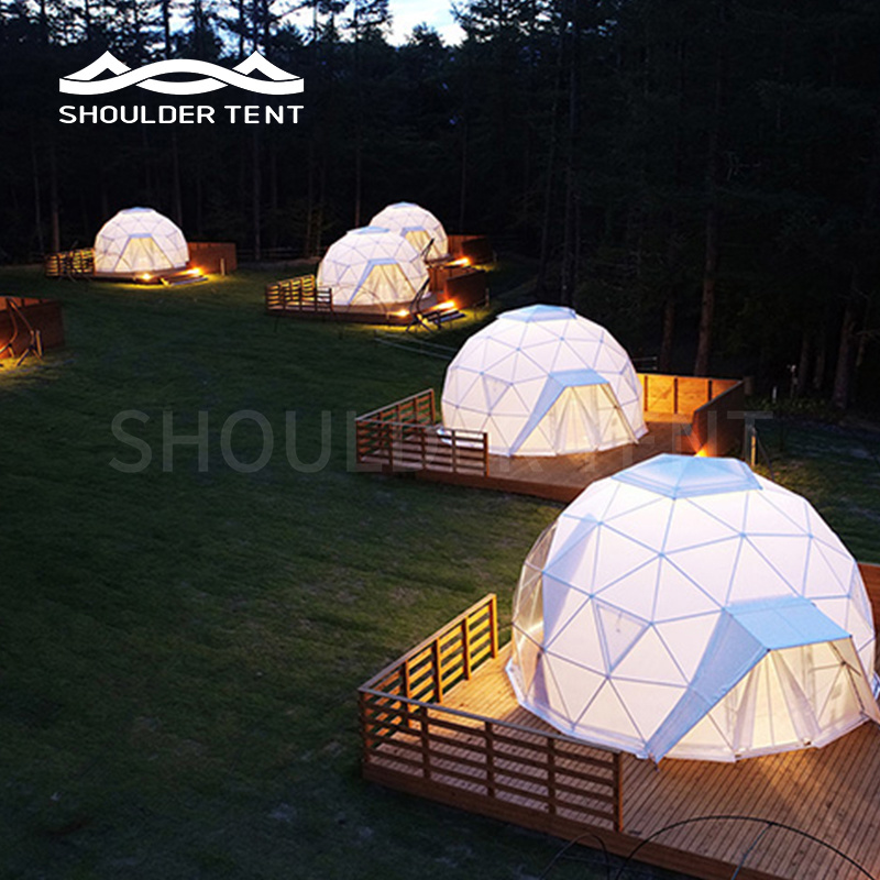 Light Steel Geodesic Dome Tent Kit Dome House for Glamping Camping Resort Hotel