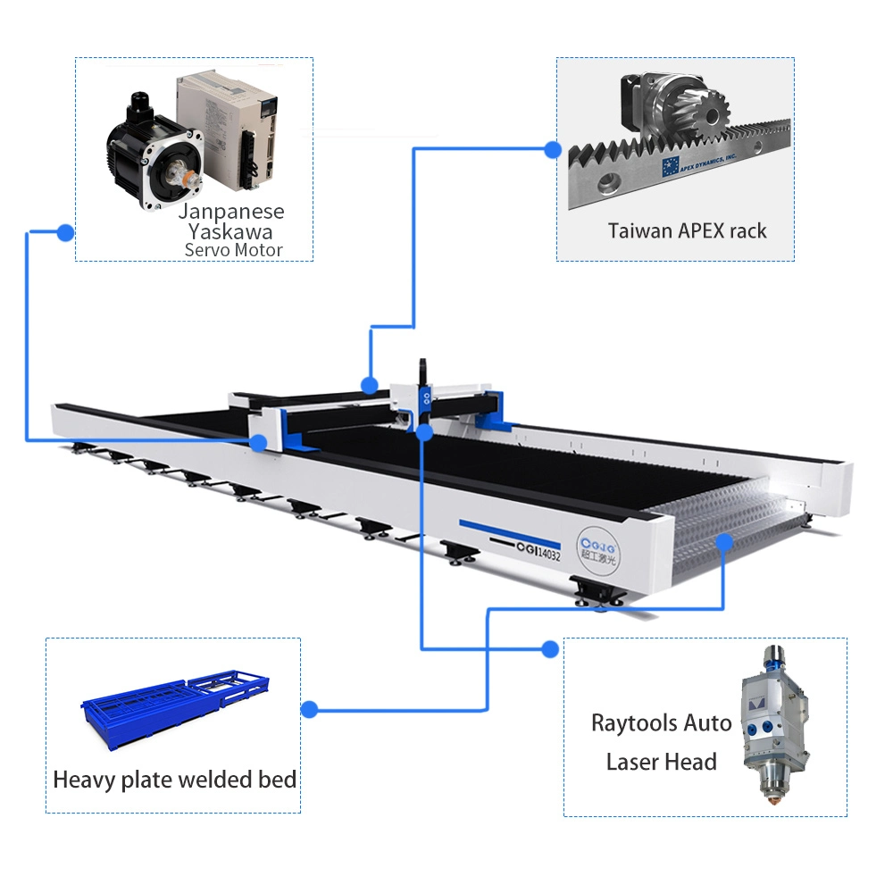 Large Format Laser Cutter 40mm Aluminum Metal Shape Fiber Metal Laser Cutting Machine