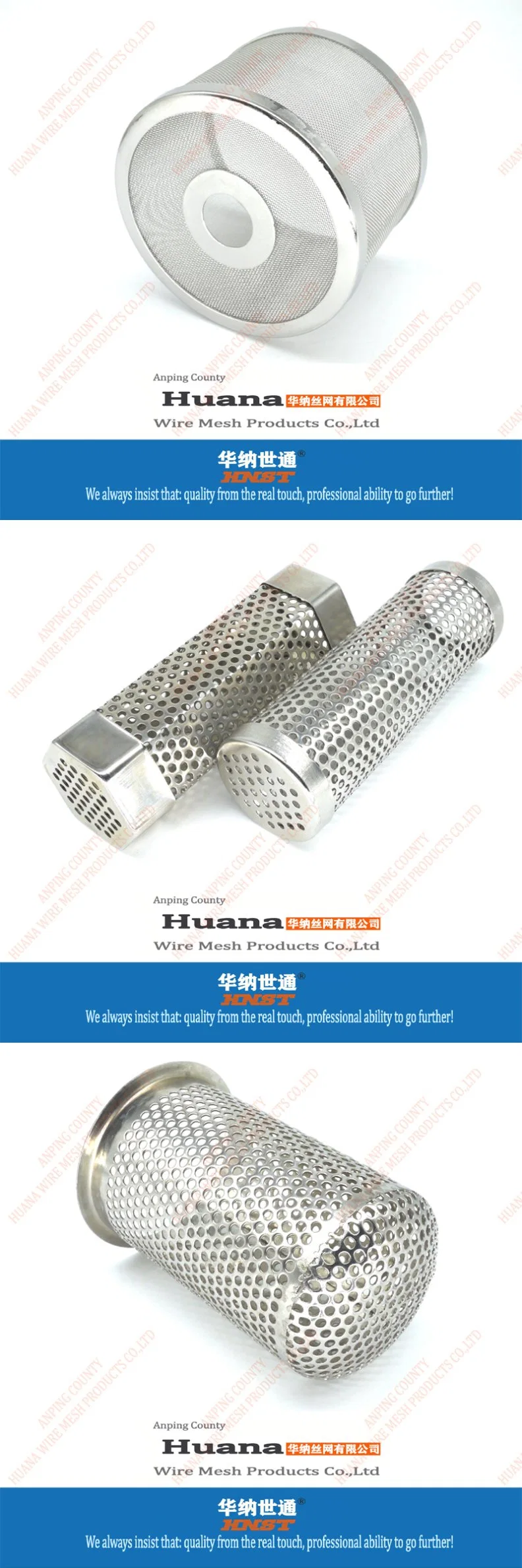 Stainless Steel Round Hole Filter Mesh Perforated Tube Metal Filter Cylinder Pipe Tube