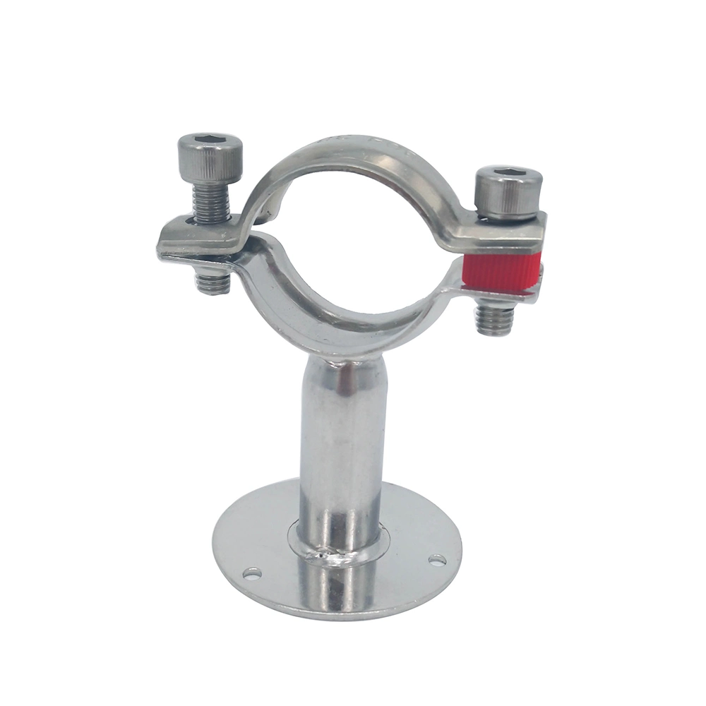 Sanitary Stainless Steel Round Pipe Holder with Flange End