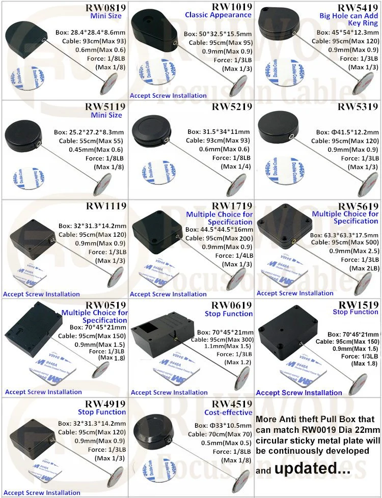 RW5419 Heart-Shaped Security Pull Box Plus Dia 22mm Circular Sticky Metal Plate