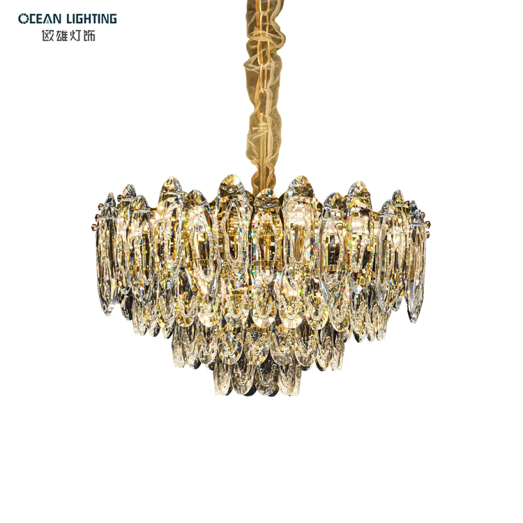 Ocean Lighting Hotel Project Wavy Hanging Pendant Lights Chandeliers Crystal for Dining Room