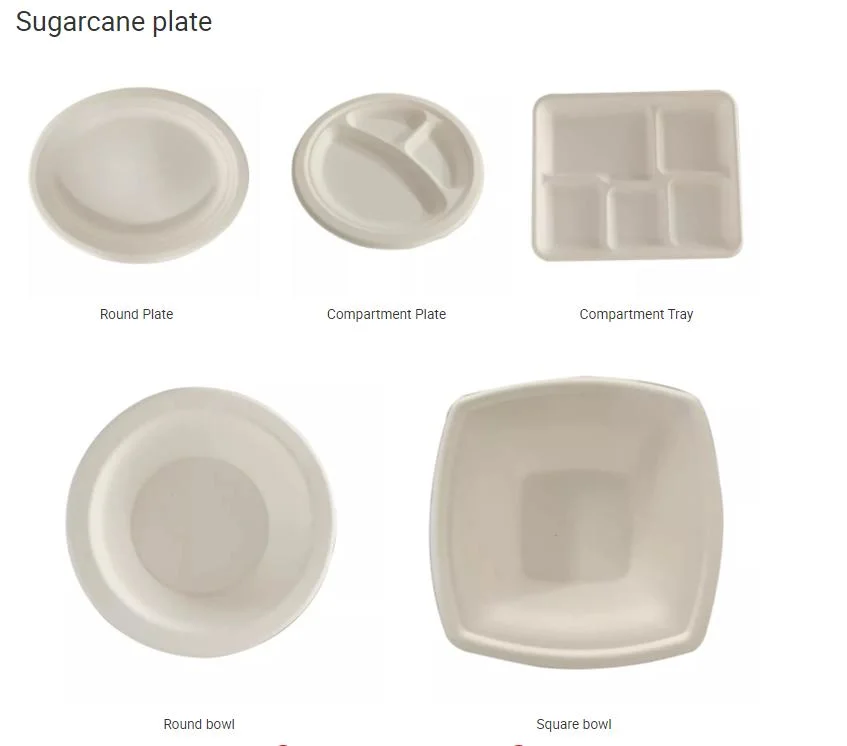 7 Inch Disposable Plates Pfas Free Sugarcane Bagasse Round Biodegradable Dishes