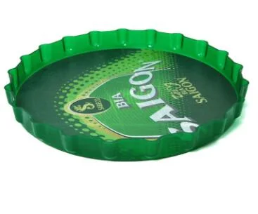 Plastic Round Anti Slip Bar Serving Tray with Printing Logo