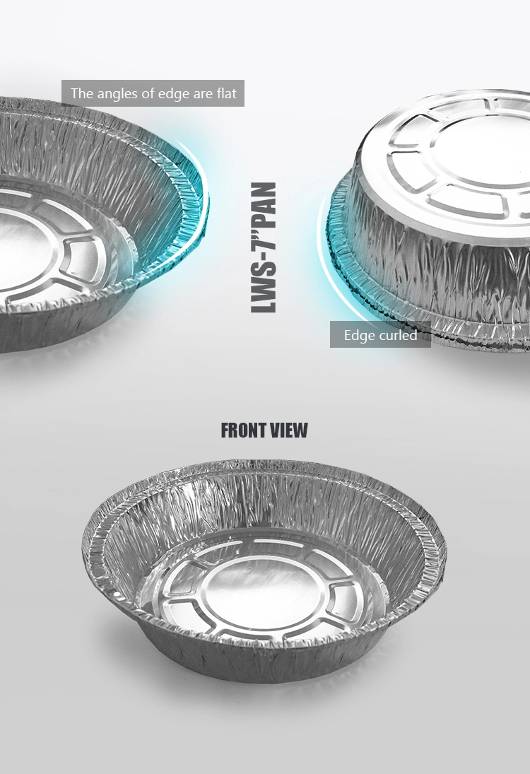 7inch Round Disposable Cake Pan 750ml Aluminum Foil Pan with Lid