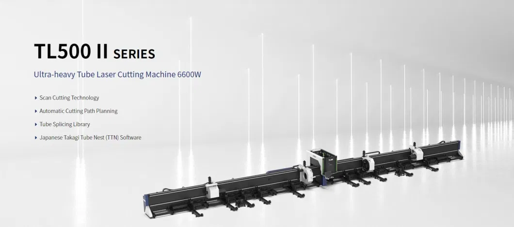 Mild Steel Round Tube Laser Cutting Machine 6600W CNC Cutter