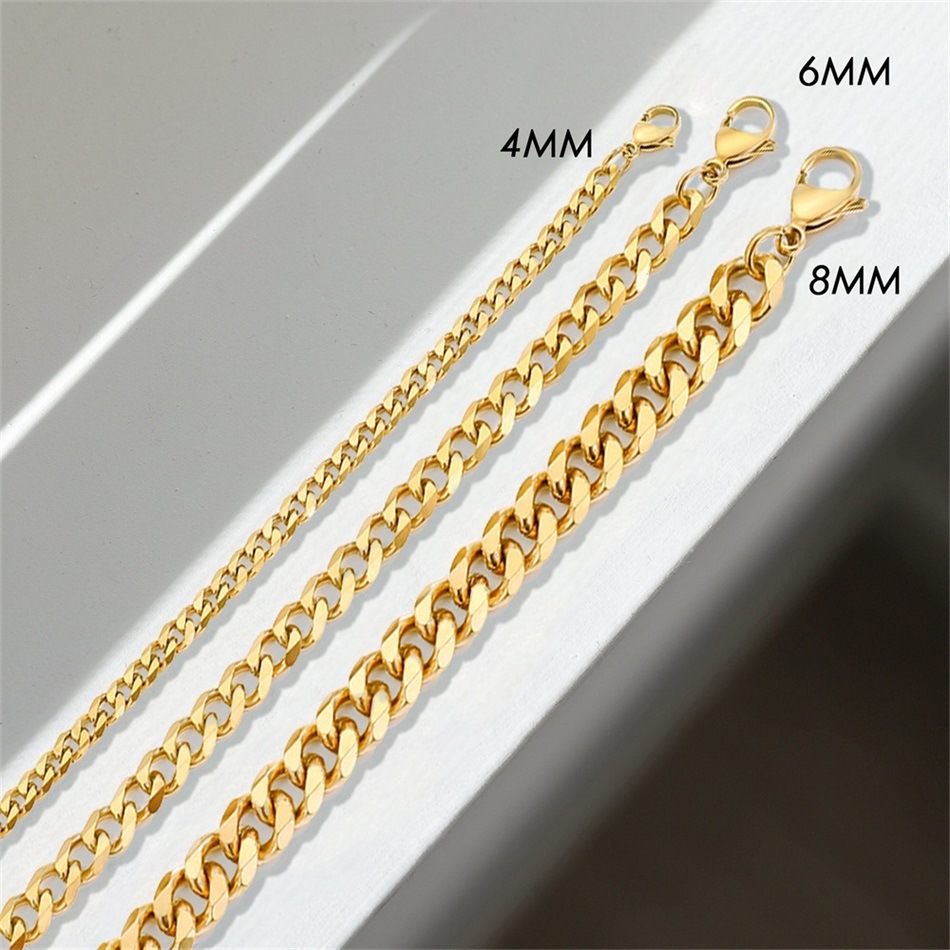 Stainless Steel Jewelry Flat Cuban Chain Bracelet