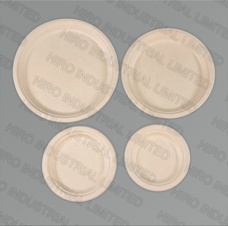 9&quot; Round Bagasse Plate with Eco-Friendly Bio-Degradable Sugarcane