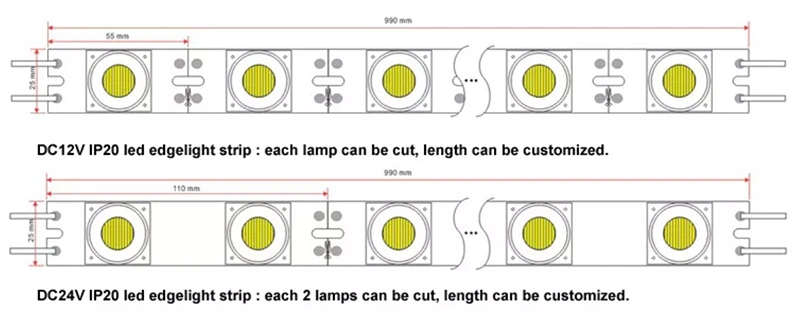 High CRI 18LEDs/M or Customized Edge LED Bar Light for Light Box