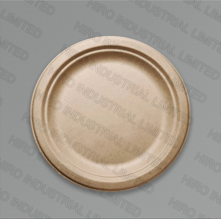 9&quot; Round Bagasse Plate with Eco-Friendly Bio-Degradable Sugarcane