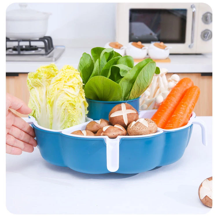 Hot Sell Storage Hot Pot Vegetables&Fruits Plate Dish Round Blue Customized