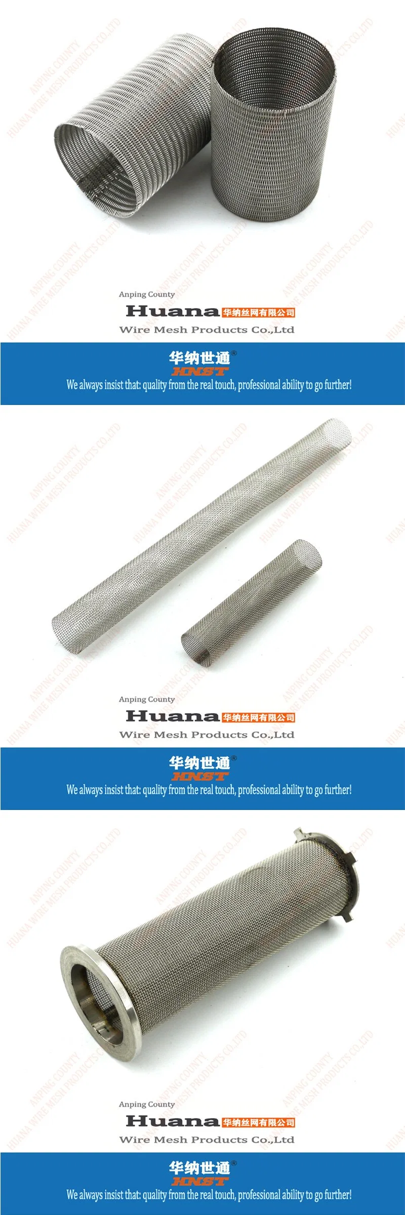 304 316 Stainless Steel 10 20 50 100 200 Micron Wire Mesh Filter Tube