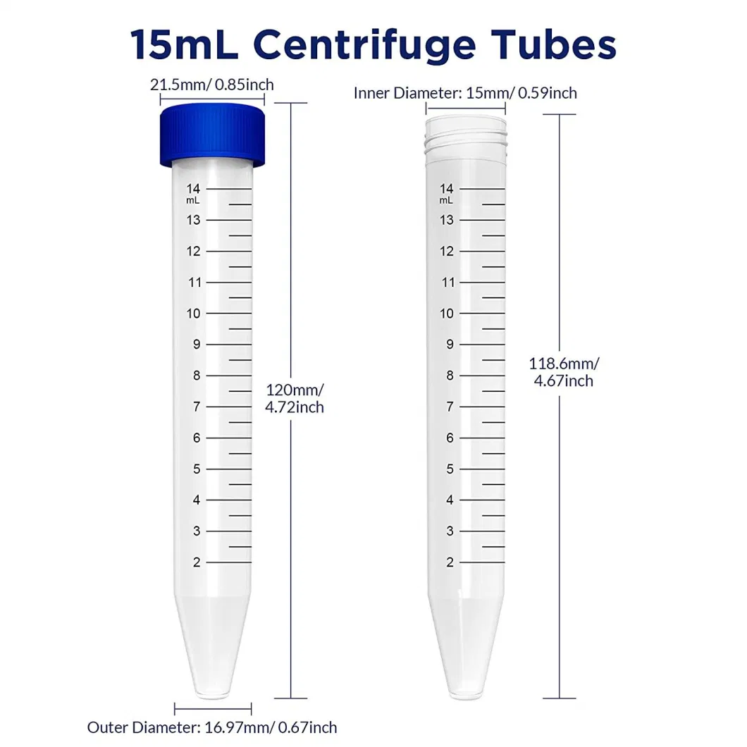 Medical Disposable Lab Conical Bottom 15ml Falcon Centrifuge Tube with CE ISO Certificate