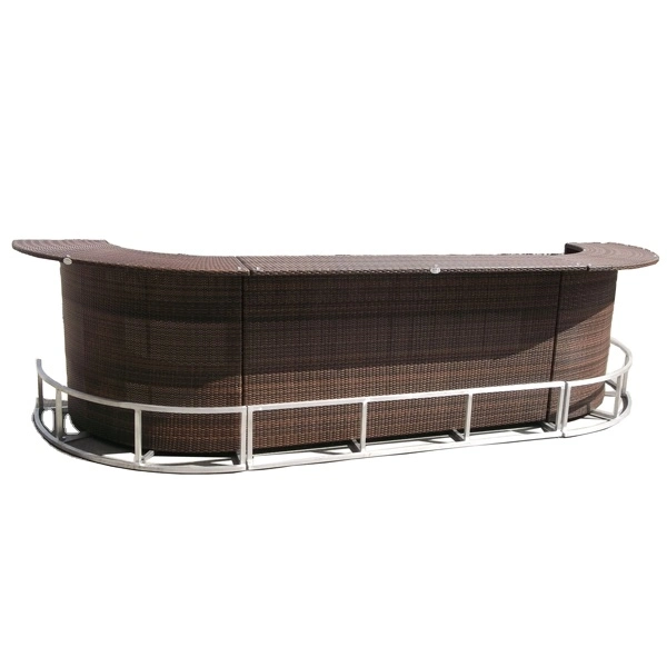 Foshan Synthetic Rattan Modern Half Round Bar Table