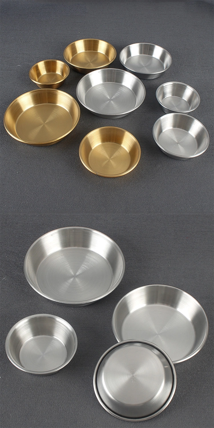 Stainless Steel Seasoning Sauce Dish Sauce Trays Round Serving Seasoning Plate