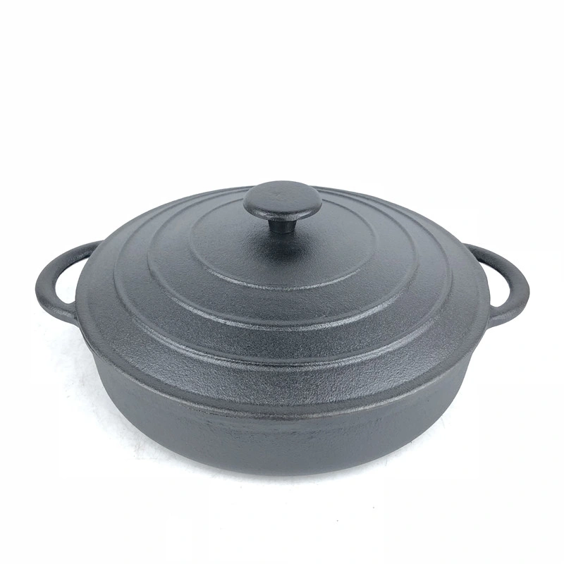 12-Inch Cast Iron Cookware, Cast Iron Round Casserole, Cast Iron Dutch Oven