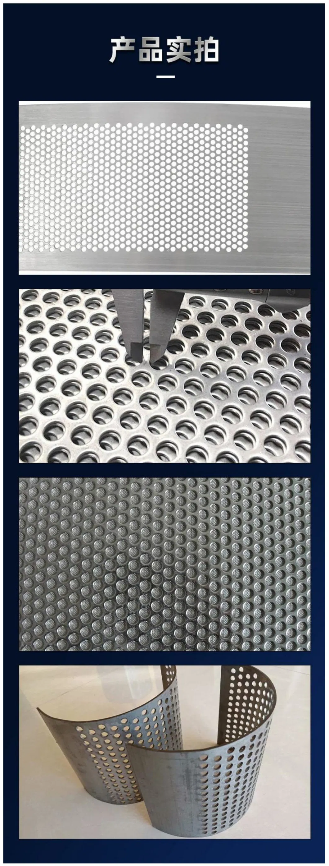 Stainless Steel 304 316L 310S 321 Micron Punched Hole Metal Mesh/ 1mm 2mm 3mm Perforated Mesh Panels Sheet Decorative Round Plate