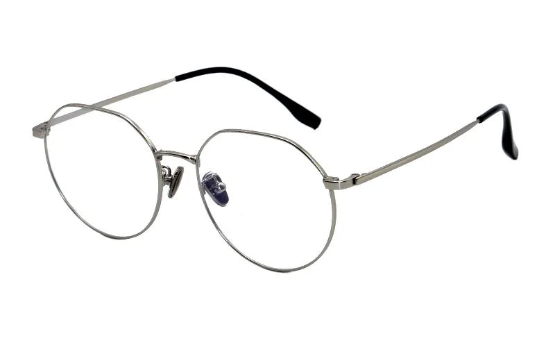 Ultra-Light Titanium Tiny Artistic Retro Curved Tip Round Simple Unisex Optical Frames