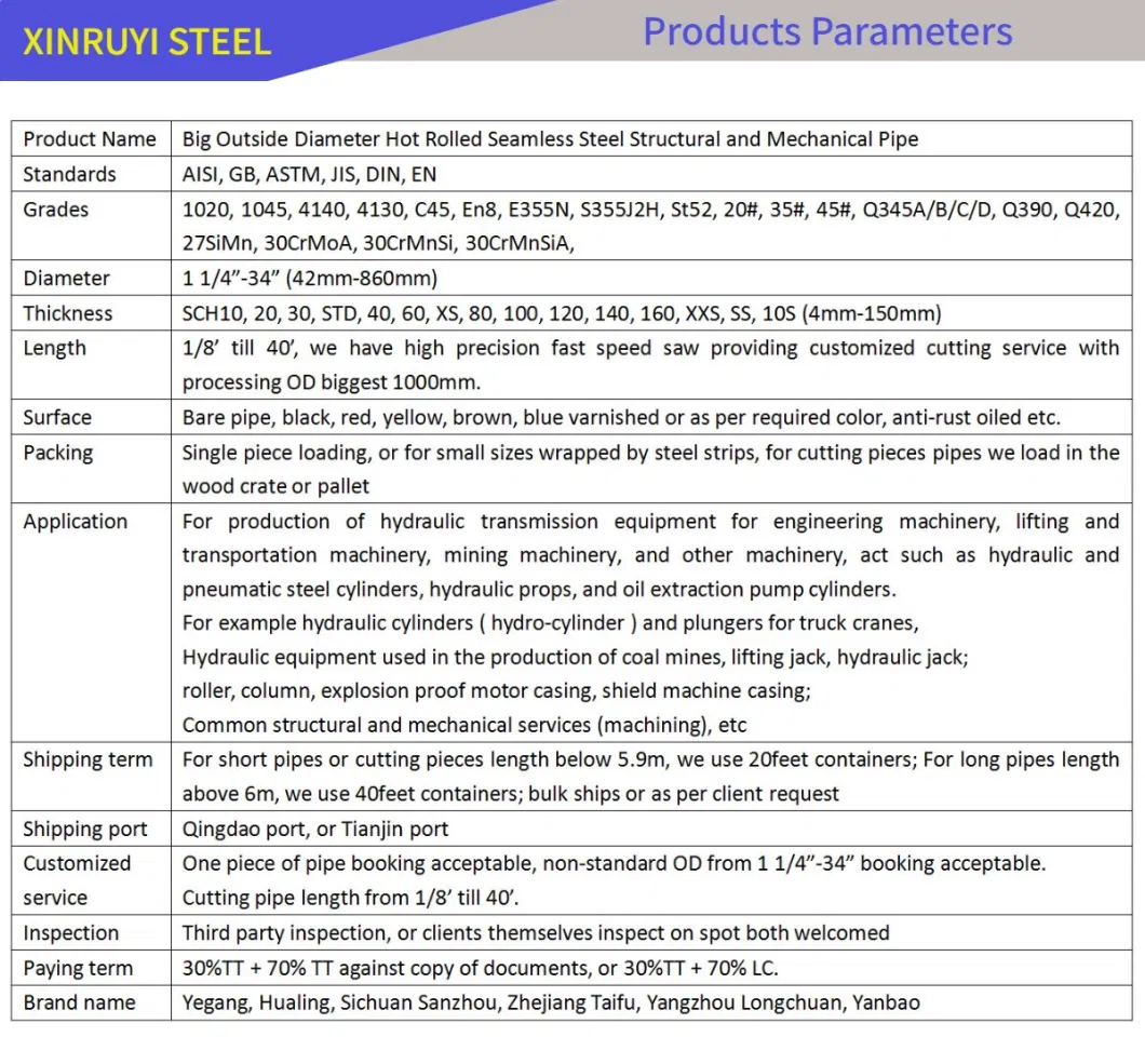 En10297-1 E275K2 1.0456 Mechanical Seamless Round Carbon Steel Tube Machining Tube