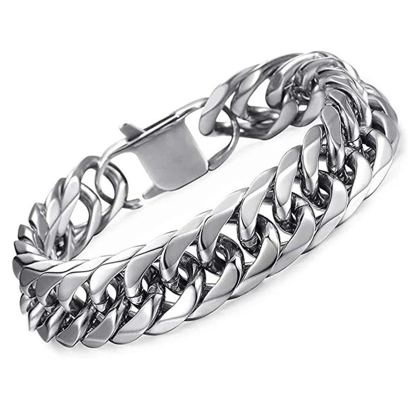 Stainless Steel Jewelry Flat Cuban Chain Bracelet