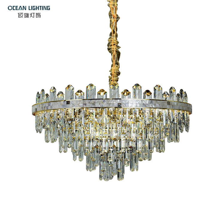 Ocean Lighting Hotel Project Wavy Hanging Pendant Lights Chandeliers Crystal for Dining Room